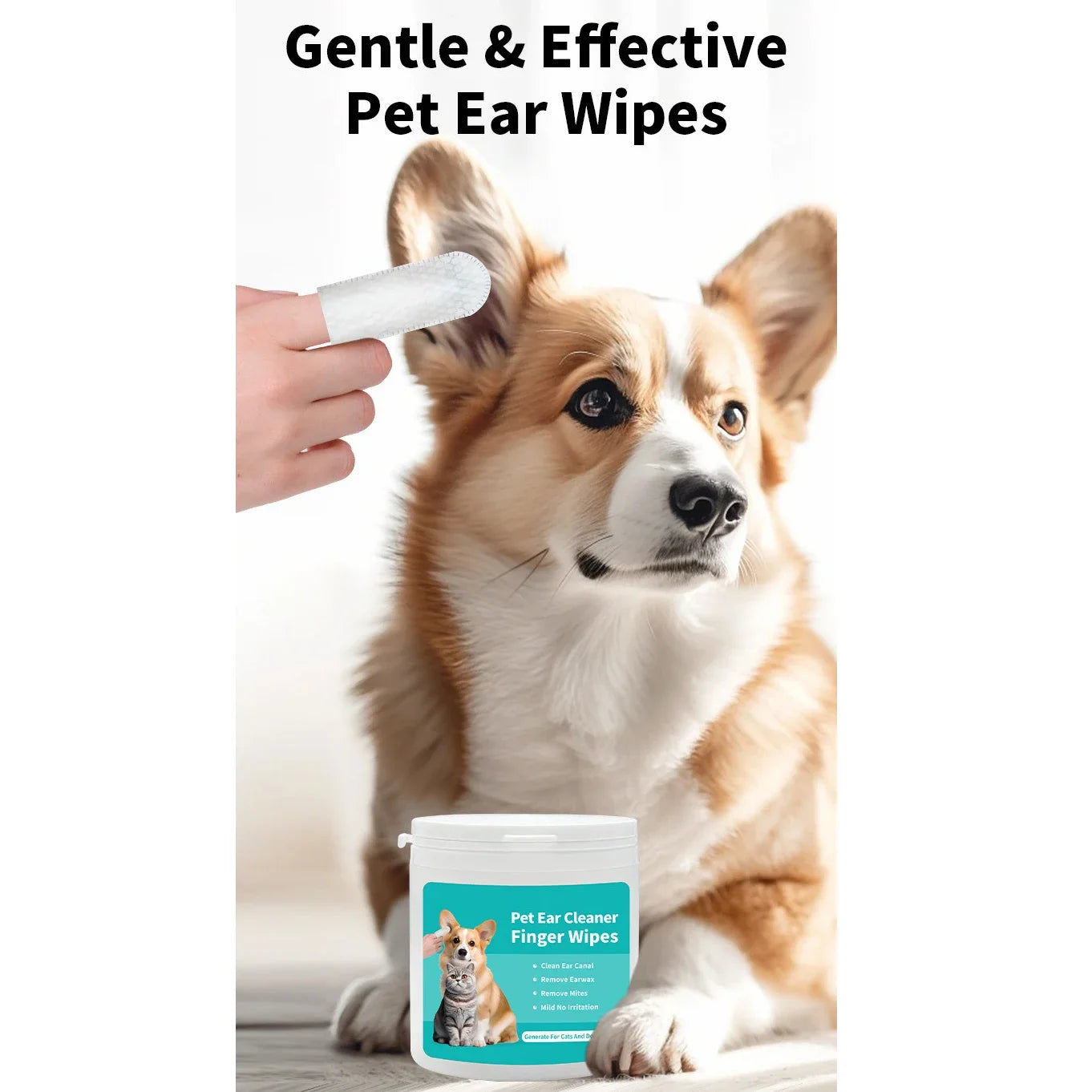 Pet Ear Care Finger Wipes